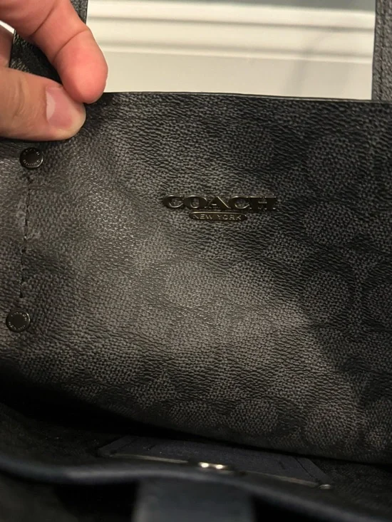 Coach Blue Leather Charlie Briefcase Bag - Picture 7 of 16